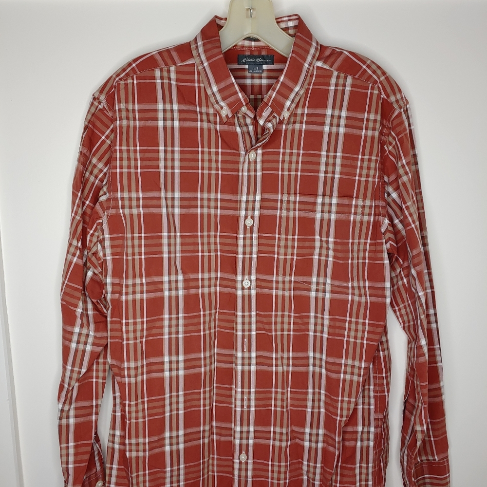 Eddie Bauer plaid long sleeve button down